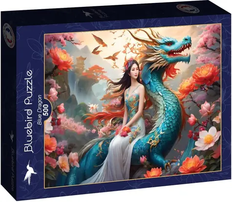 BlueBird Puzzle Blauer Drache / 500 Teile / ab 12 Jahren