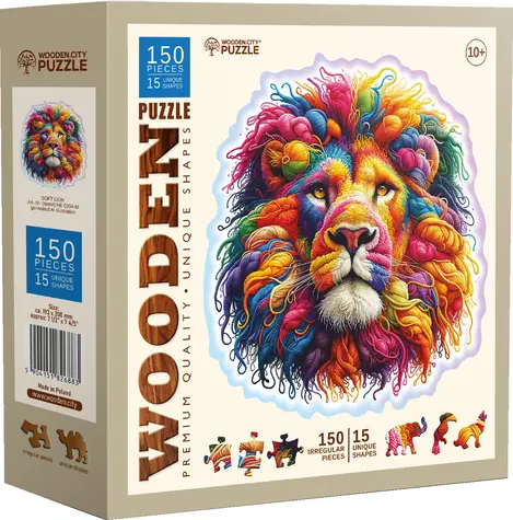 Wooden City Holzpuzzle „Sanfter Löwe“ / 150 Teile / ab 10 Jahren