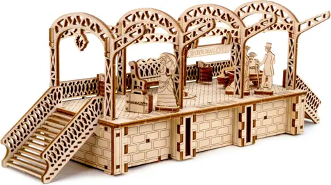 3D-Holzpuzzle „Bahnhof “ von Wooden City / 175 Teile / ab 14 Jahren