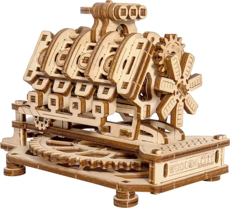 Wooden City 3D-Holzpuzzle V8-Motor / 200 Teile / ab 14 Jahren