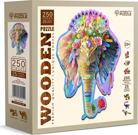 Wooden City Holzpuzzle Eleganter Elefant / 250 Teile / ab 10 Jahren