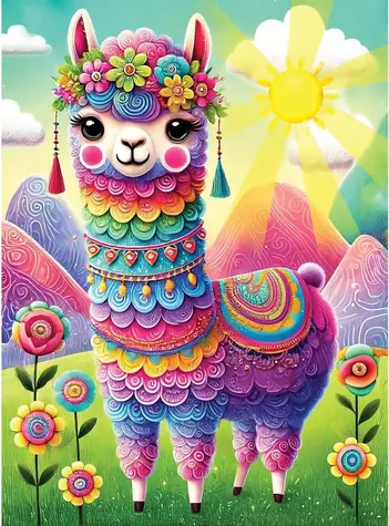 Wooden City Holzpuzzle Regenbogen-Lama / 40 Teile / ab 5 Jahren