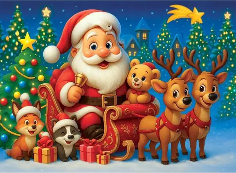 Wooden City Holzpuzzle Weihnachtsmann / 40 Teile / ab 5 Jahren