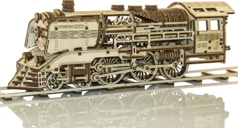 Wooden City 3D Holzpuzzle Express mit Gleisen / 400 Teile / ab 14 Jahren