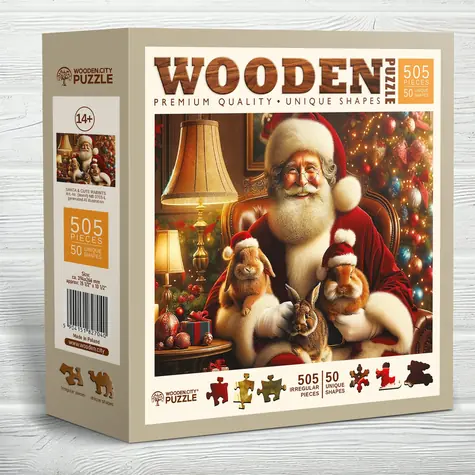 Wooden City Holzpuzzle Weihnachtshasen / 505 Teile / ab 14 Jahren