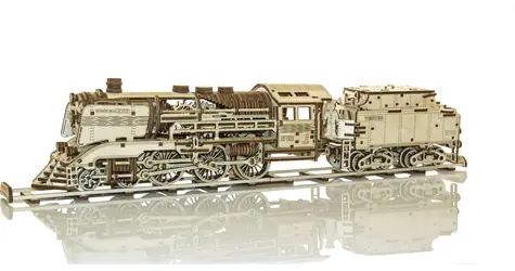 Wooden City 3D-Holzpuzzle Express mit Tender und Gleisen / 580 Teile / ab 14 Jahren