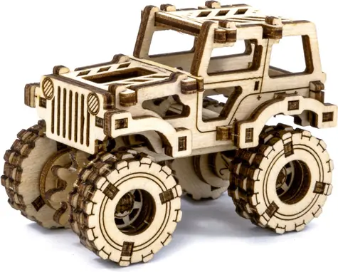 Wooden City 3D-Holzpuzzle „Superschneller Monstertruck Nr. 1“ / 69 Teile / ab 8 Jahren