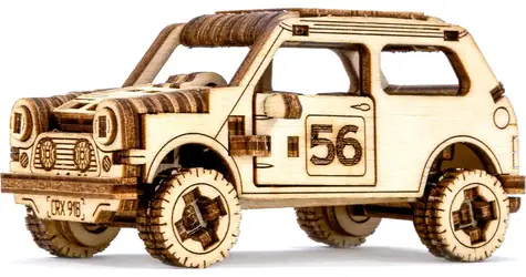 Wooden City 3D-Holzpuzzle „Superschnelles Rallyeauto 1“ / 98 Teile / ab 8 Jahren