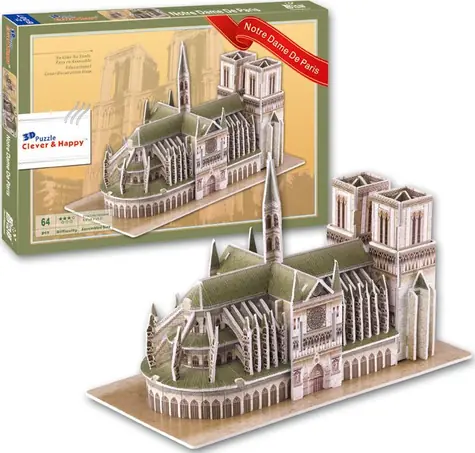 CLEVER&HAPPY 3D-Puzzle Notre-Dame-Kathedrale, Paris / 64 Teile / ab 3 Jahren
