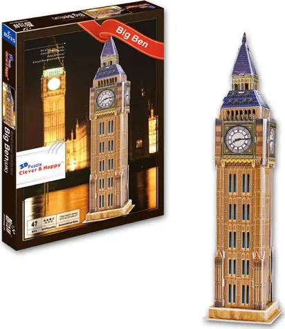 CLEVER&HAPPY 3D-Puzzle Big Ben, London / 47 Teile / ab 3 Jahren