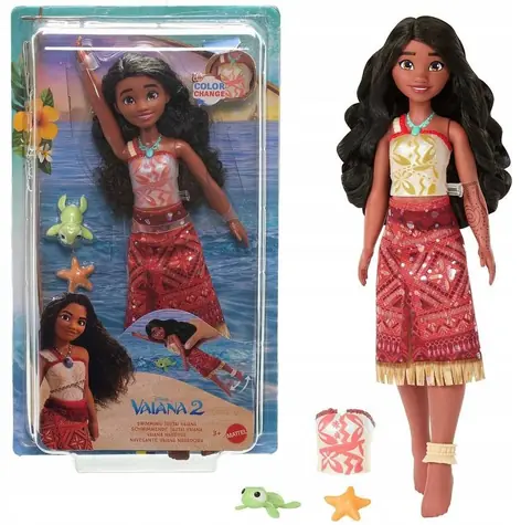 Mattel Disney Vaiana 2 Schwebende Seilpuppe JFF09 / 2 Zubehörteile / Farbwechsel / ab 3 Jahren