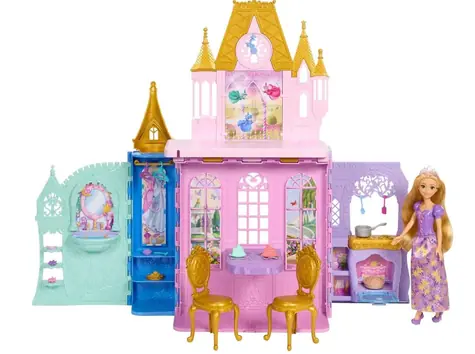 Mattel Disney Princess Locika Puppe und Faltschloss JLK27 / 5 Spielzonen / 20 Zubehörteile / ab 3 Jahren