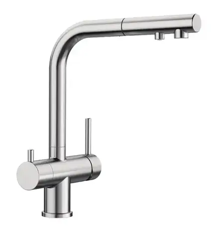 Blanco Fontas S II - Spültischarmatur mit Ausziehbrause und Filterfunktion, Edelstahl 