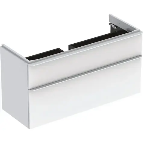 Geberit Smyle Square - Waschtischunterschrank Hochglanzweiß/Mattweiß / 118x47x62 cm / 2 Schubladen