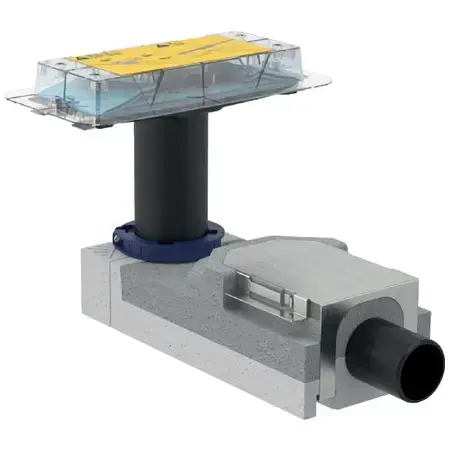 Geberit CleanLine - Duschrinne-Rohbausatz | für Böden 90-200 mm | Ablauf 50 mm 