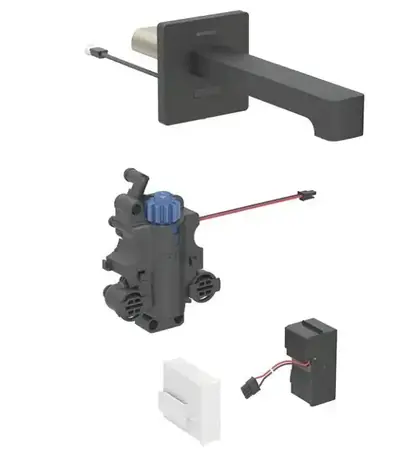 Geberit Brenta - Elektronische Thermostat-Waschtischarmatur für Unterputzmontage | Netzanschluss | Mattschwarz
