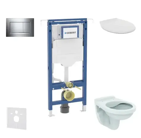 Geberit Duofix - Vorwandmontage-Set | Alpha WC mit Sitz | Sigma20 | Chrom 