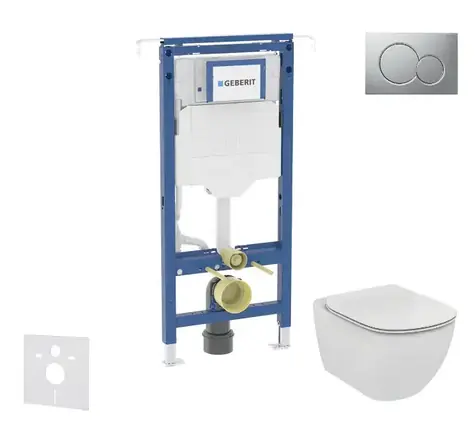 Geberit Duofix - Vorwandmontage-Set | WC und Sitz Ideal Standard Tesi | Sigma01 | mattchrom 