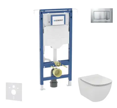Geberit Duofix - Vorwandmontage-Set | WC und Sitz Ideal Standard Tesi | Sigma20 | mattchrom/chrom