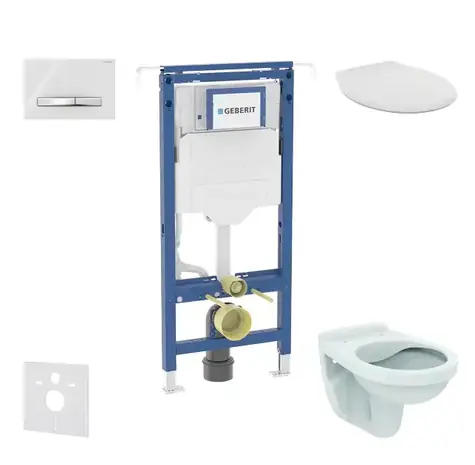 Geberit Duofix - Vorwandmontage-Set | Alpha WC mit Sitz | Sigma50 | Alpinweiß 