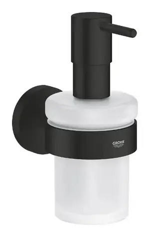 Grohe QuickFix Start - Seifenspender mit Halterung, Glas/Mattschwarz 