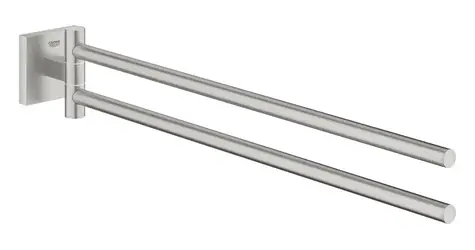 Grohe QuickFix Start Cube - Doppelter Handtuchhalter - Länge 44 cm Superstahl 