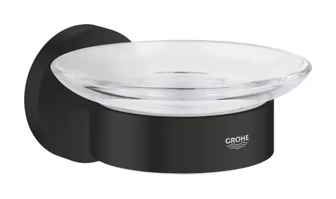 Grohe QuickFix Start - Seifenschale mit Halterung, Glas/matt schwarz 