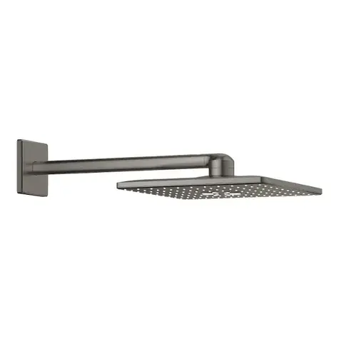 Grohe Rainshower SmartActive Cube - Kopfbrause 310, Brausearm 43 cm | 2 Strahlarten | gebürstetes Graphite 