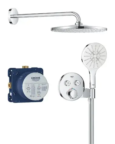 Grohe Precision SmartControl - Duschset mit Unterputzthermostat, Durchmesser 31 cm | 3 Strahlarten | Chrom 