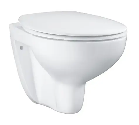 Grohe Bau Ceramic - Wand-WC mit SoftClose-Sitz, spülrandlos, Alpinweiß 