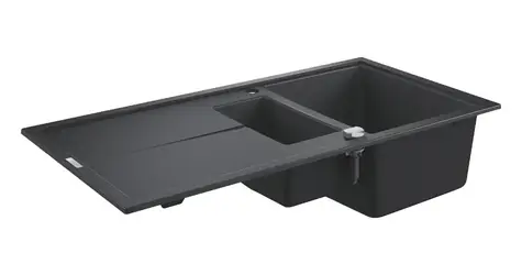 Grohe Spülbecken - Kompositspüle K400 mit automatischem Ablauf, 100 x 50 cm, Granit, schwarz 