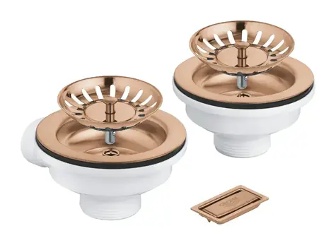 Grohe Zubehör - Ablaufgarnitur für Spülbecken, gebürstet, Warm Sunset 