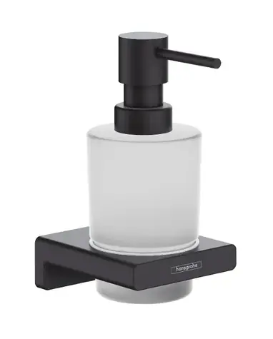 Hansgrohe AddStoris - Seifenspender mit Halterung, satiniertes Glas/matt schwarz