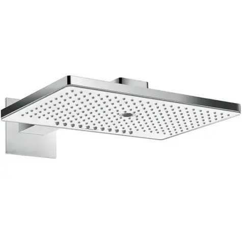 Hansgrohe Rainmaker Select - Kopfbrause 460 | 3 Strahlarten | EcoSmart | 9 l/min | Brausearm 46 cm | Weiß/Chrom 