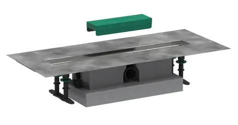 Hansgrohe uBox Universal - Set für die Standardmontage von 60 cm langen Duschrinnen | Edelstahl 