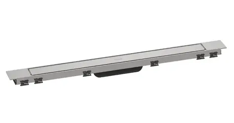 Hansgrohe RainDrain Match PLUS - Duschrinne 80 cm | mit Rost | gebürsteter Stahl 