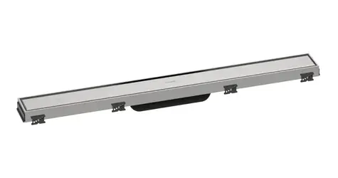 Hansgrohe RainDrain Match - Duschrinne mit Edelstahlrost 700 | mit höhenverstellbarem Rahmen | gebürsteter Edelstahl 