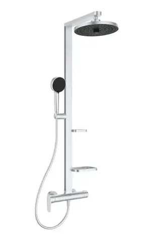 Ideal Standard ALU+ - Duschset mit Mischbatterie | Durchmesser 26 cm | 2 Düsen | Silber 
