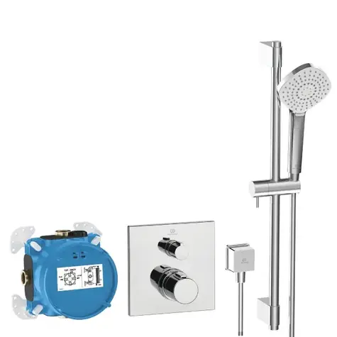 Ideal Standard CeraTherm - Duschset mit verdecktem Thermostat | mit Duschkörper | 3 Düsen | Chrom 