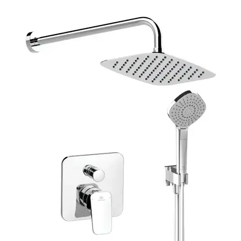 Ideal Standard CeraPlan Neu - Duschset mit Unterputzmischer | mit Duschkörper | 3 Düsen | 30 x 20 cm | Chrom 