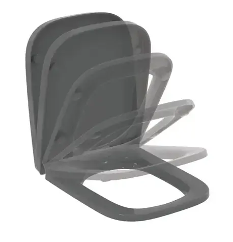 Ideal Standard i.Life B - WC-Sitz mit Rundum-Absenkautomatik | SoftClose | Hochglanzgrau 