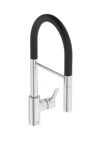 Ideal Standard Gusto - Spültischarmatur mit flexiblem Arm und Brause | Chrom/Schwarz 