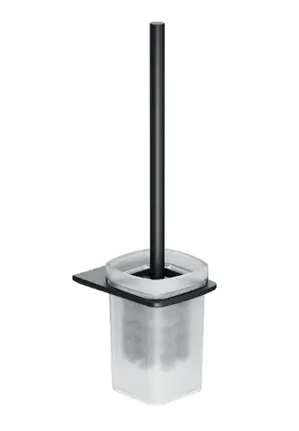 Kielle Vega - Wand-WC-Bürste mit Halterung | Milchglas/Mattschwarz