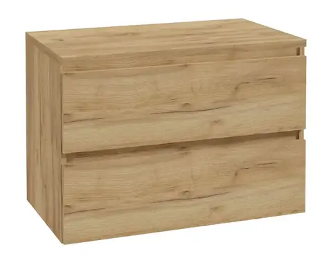 Kielle Nefia - Waschtischunterschrank inklusive Waschtischplatte 80 x 55 x 46 cm | Goldene Eiche