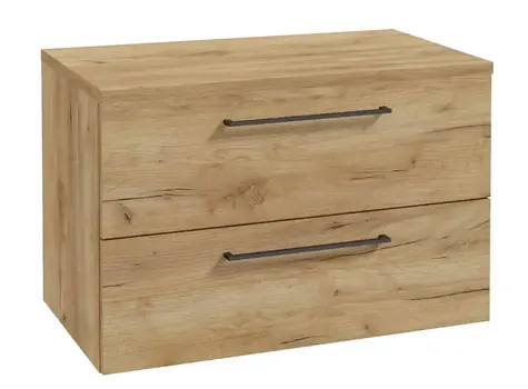 Kielle Vega - Waschtischunterschrank inklusive Waschtischplatte 80 x 50 x 46 cm | Goldene Eiche