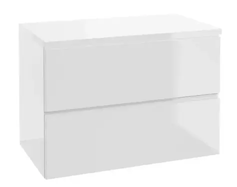 kielle Oudee - Waschtischunterschrank inklusive Waschtischplatte 80x55x46 cm | Hochglanzweiß