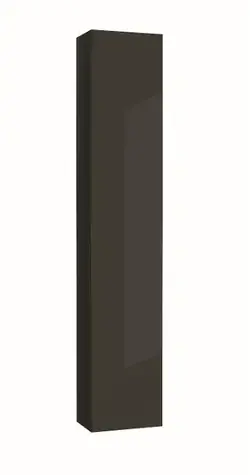 Kielle Meara - Hoher Wandschrank | 25 x 16 x 130 cm | Dunkelgrau Hochglanz
