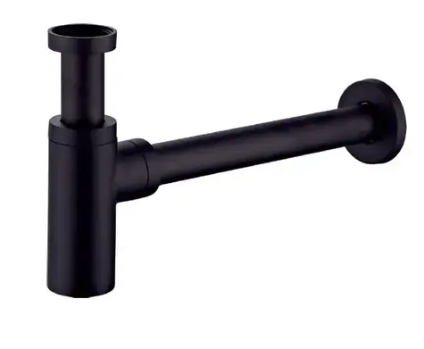 kielle Siphons - Waschbeckensiphon | Durchmesser 32 mm | rund | Metall | mattschwarz