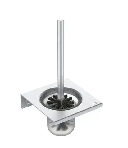 Ideal Standard ALU+ - Wand-WC-Bürste mit Halterung | Milchglas/Silber