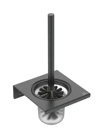 Ideal Standard ALU+ - Wand-WC-Bürste mit Halterung | Mattglas/Seidenschwarz